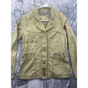 Anthropologie Holding Horses Jacket Womens Small Green Utility Field Chore Coat